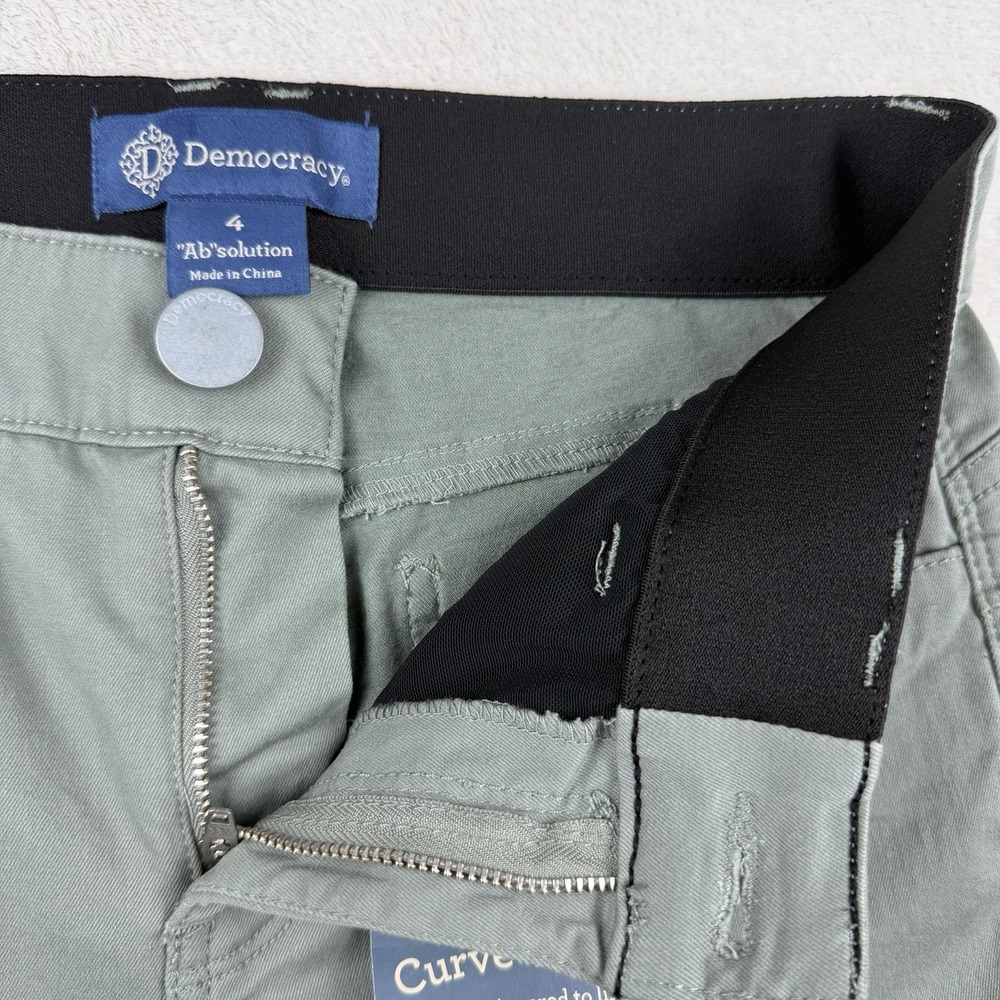 NWT-Democracy Ab Solution Ankle Skimmer Olive Green Pants Elastic Waist Size 4 - Picture 5 of 16